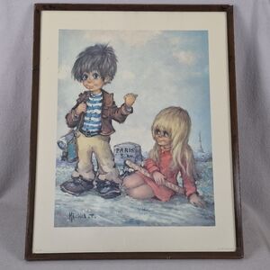 1960s Mid-Century Vintage Poster “Big Eye Kids”– Michel Thomas